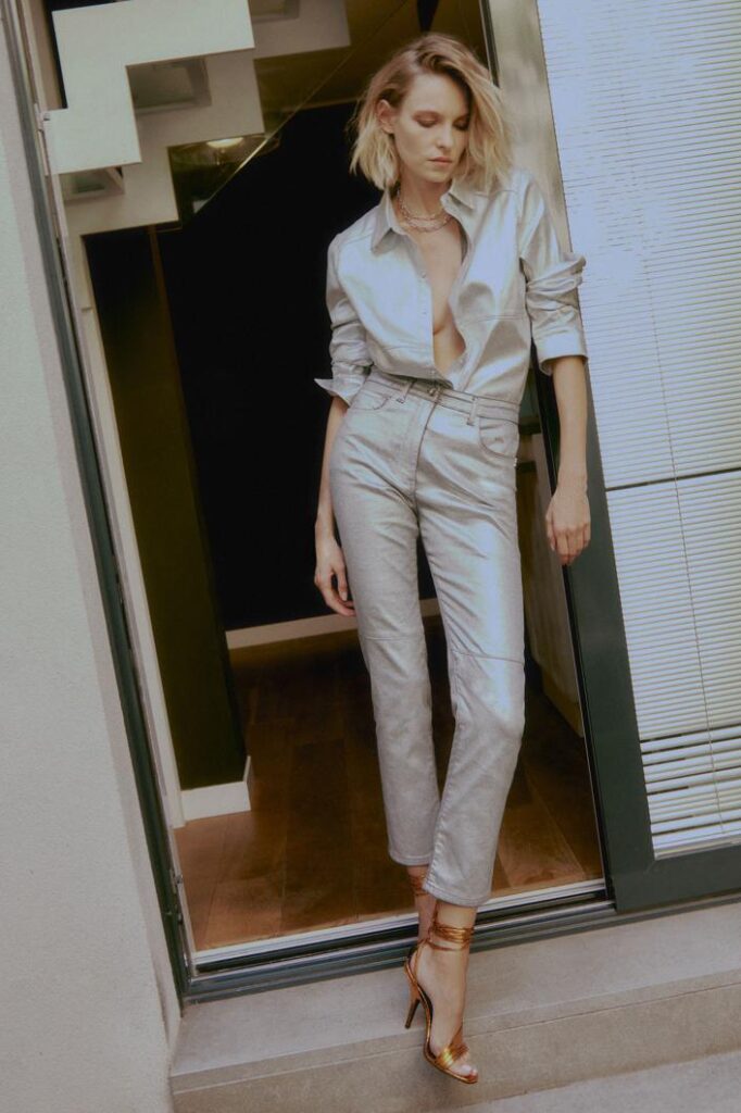 Patrizia Pepe Metalic Trousers