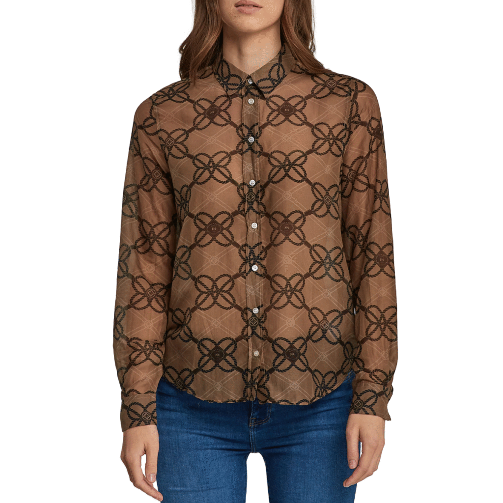 Reg Rope Print Cot Silk Shirt