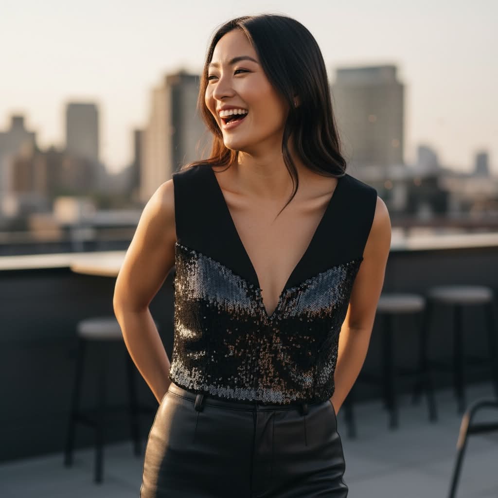 Sequined Crop Top